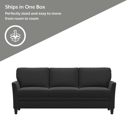 Auden 81" 3 Seat Classic Modern Sofa, Black