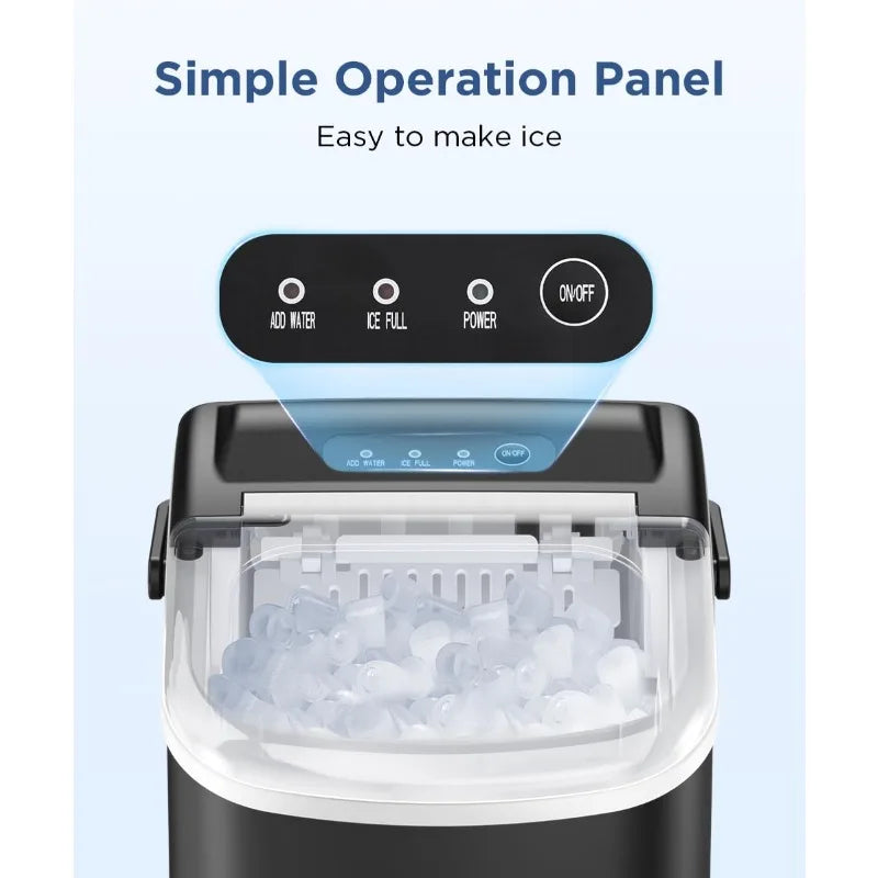 COWSAR Ice Maker Countertop, Portable Ice Machine with Self-Cleaning, 26.5Lbs/24Hrs, 9 Bullet Ice Cubes in 6 Mins, Ice Basket