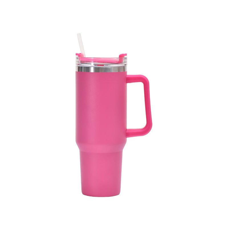 40Oz Straw Coffee Insulation Cup with Handle Portable Car Stainless Steel Water Bottle Largecapacity Travel BPA Free Thermal Mug