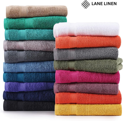 16 Piece Bath Towels - 100% Cotton Towels for Bathroom, Premium Quality Hotel Towels, Highly Absorbent Bathroom Towel Set, Super Soft, 4 Bath Towels, 4 Hand Towels, and 8 Wash Cloths - Taupe