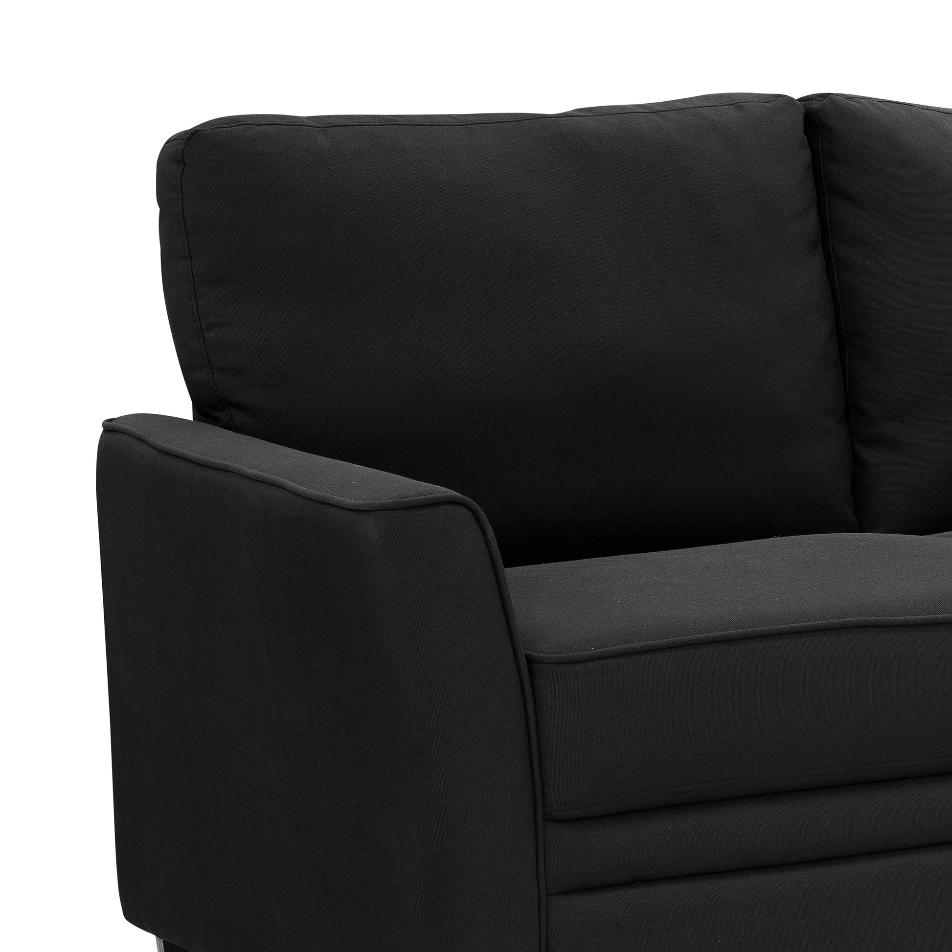 Auden 81" 3 Seat Classic Modern Sofa, Black