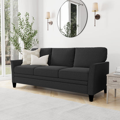 Auden 81" 3 Seat Classic Modern Sofa, Black