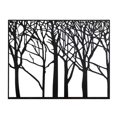 40 In. X 32 In. Metal Black Tree Wall Decor