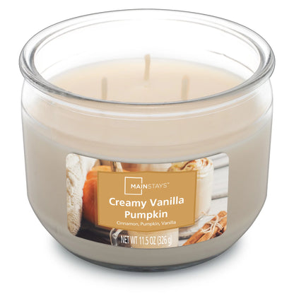 (2 Pack)  Creamy Vanilla Pumpkin 3 Wick Candle, 11.5 Oz