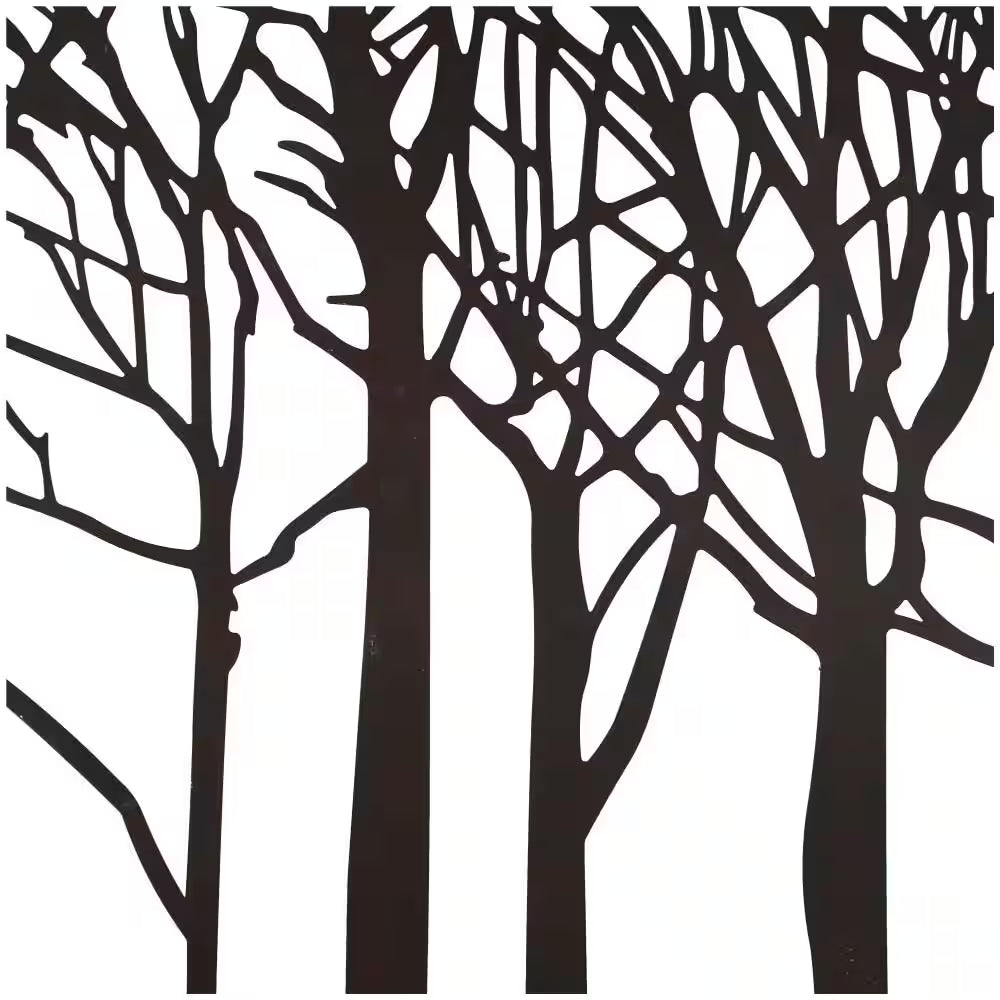 40 In. X 32 In. Metal Black Tree Wall Decor