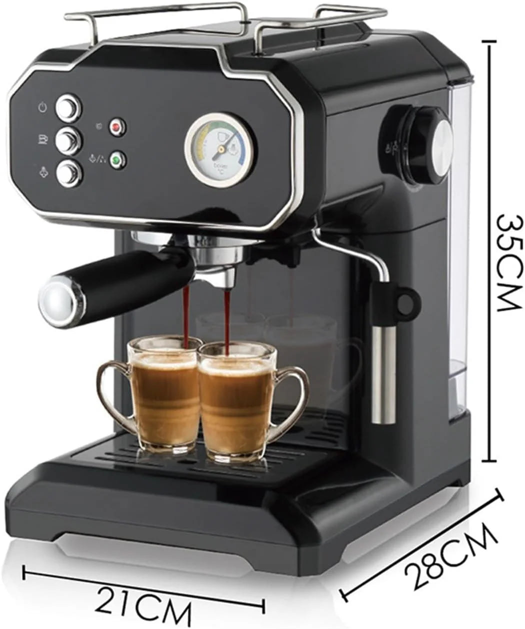 1.5L Espresso Machine with Milk Frother Household Small Automatic Electric Coffee Machine Commercial Steam